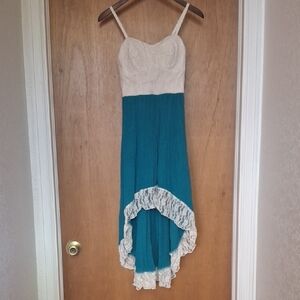 💝 4/$20 Lily Rose Cream and Turquoise Dress